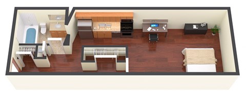 a view of the living room from above